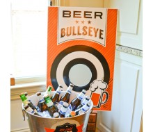 Beer B Que Man Birthday Party Beer Bullseye Poster 20x30 - Instant Download
